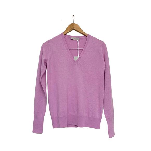 Everlane 100% Cashmere Mauve Pink V-neck Sweater XXS NWT - Picture 3 of 9